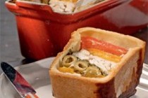 Пирог с курицей и сладким перцем