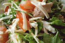 Салат из печени трески