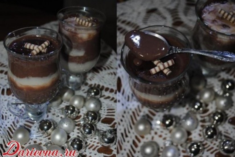 Шоколадно-ванильный пудинг