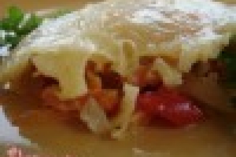 Дайкон с овощами под сырной корочкой