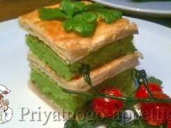 мильфей с зеленым горошком