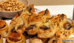 шпроты вслоеном тесте