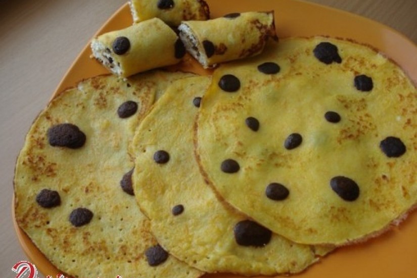 Тыквенные блинчики с шоколадными пятнышками "Жираф"