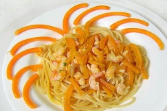 спагетти с тыквой и креветками спагетти с тыквой и креветками