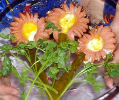 яичница с сосисками