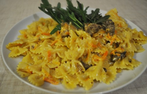 фарфалле с печенкой