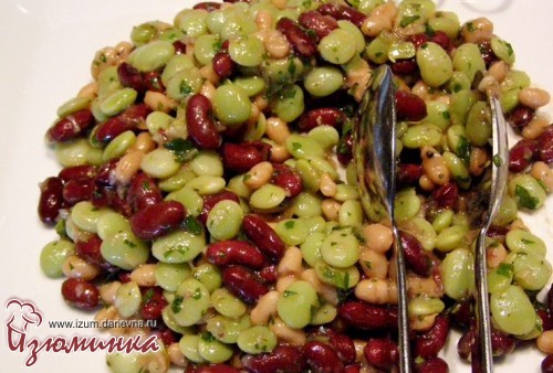 простой салат с фасолью простой салат с фасолью