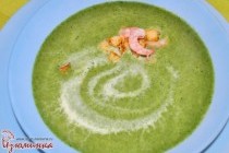 Суп со шпинатом: кремовый, нежный и с креветками!