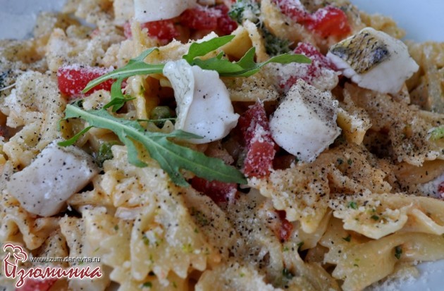 паста с рыбой в сливочном соусе