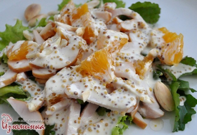 салат с апельсинами и курицей