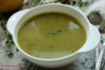 Постный суп с зеленым горошком