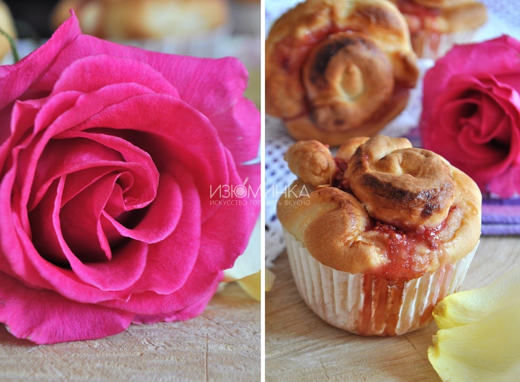 булочки с клубникой