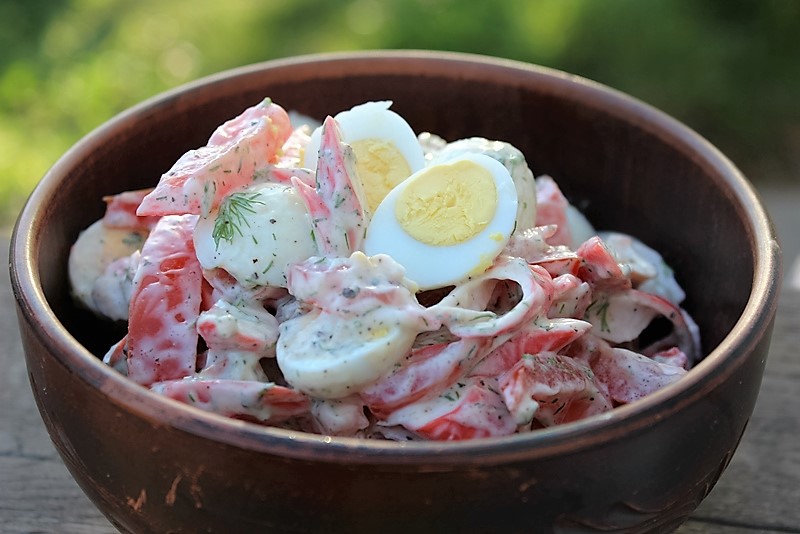 салат красное море с крабовыми палочками салат красное море с крабовыми палочками