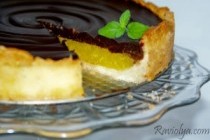 Шоколадный тарт с апельсиновым желе