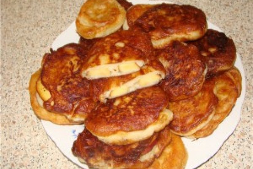 Постные оладьи с яблоками