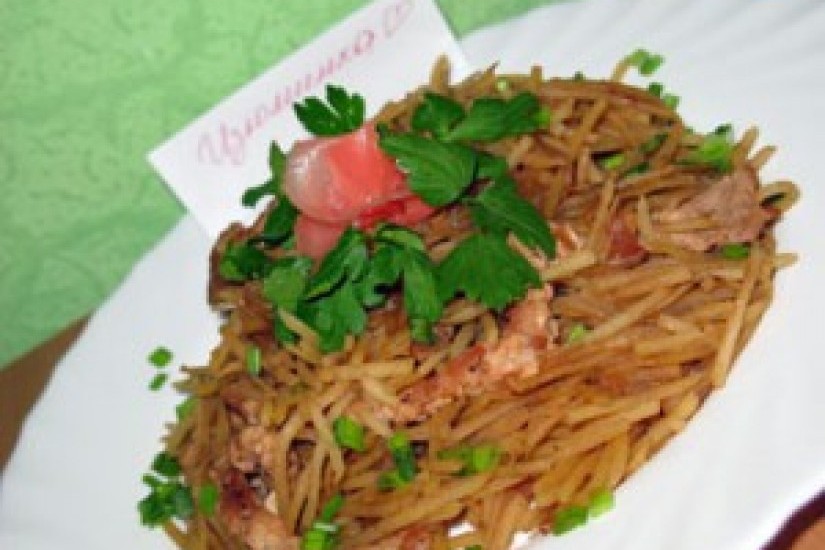 Теплый салат "Драконий глаз"