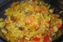 Постный салат с рисом